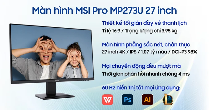 Màn hình MSI Pro MP273U 27 inch