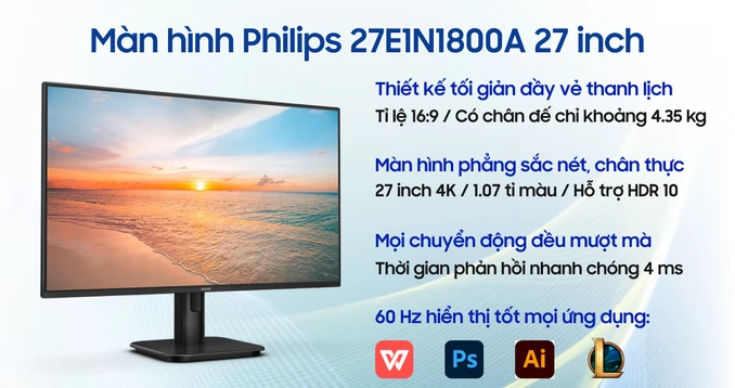 Màn hình Philips 27E1N1800A 27 inch