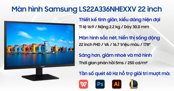 Màn hình Samsung LS22A336NHEXXV 22 inch