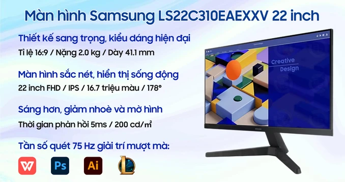 Màn hình Samsung LS22C310EAEXXV 22 inch