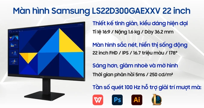 Màn hình Samsung LS22D300GAEXXV 22 inch