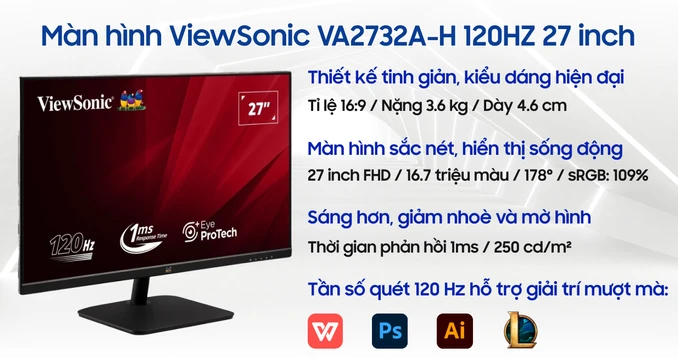 Màn hình ViewSonic VA2732A-H 120HZ 27 inch