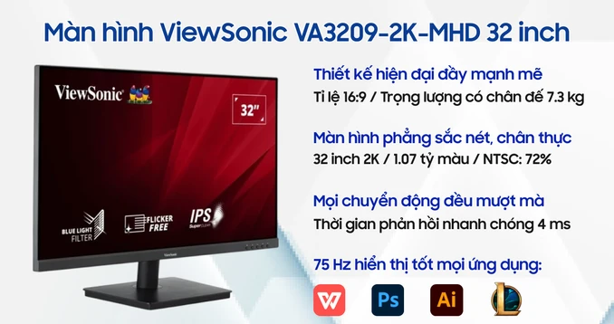 Màn hình ViewSonic VA3209-2K-MHD 32 inch - 1