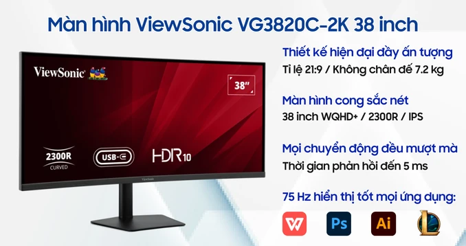 Màn hình ViewSonic VG3820C 38 inch