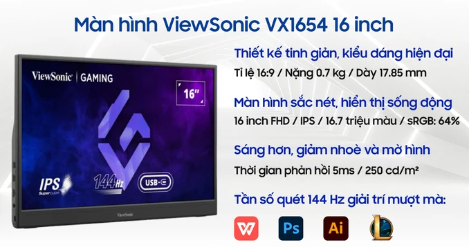 Màn hình ViewSonic VX1654 16 inch