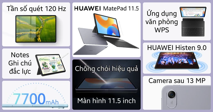 Máy tính bảng Huawei MatePad 11.5 inch 6GB 128GB - Kèm bàn phím