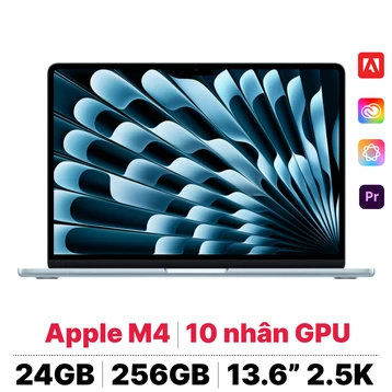 MacBook Air M4 13 inch 2025 10CPU 10GPU 24GB 256GB | Giá rẻ, trả