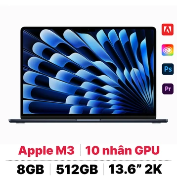 Macbook Air M3 13 inch 2024 8GB - 512GB | Giá rẻ 01/2026, trả góp 0%