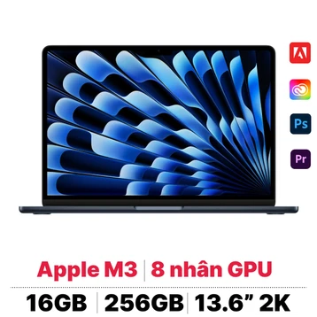 MacBook Air M3 13 inch 2024 8CPU 8GPU 16GB - 256GB sạc 30W - Chính