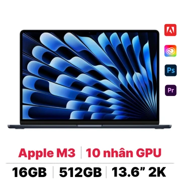 Macbook Air M3 13 inch 2024 16GB - 512GB | Giá rẻ %, trả góp 0%