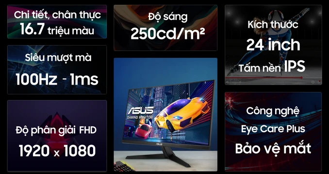 Màn hình Gaming ASUS VY249HF-R 24 inch
