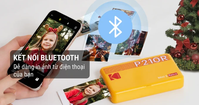 Máy in ảnh Kodak Mini 2 P210R - Bundle 60 tấm ảnh