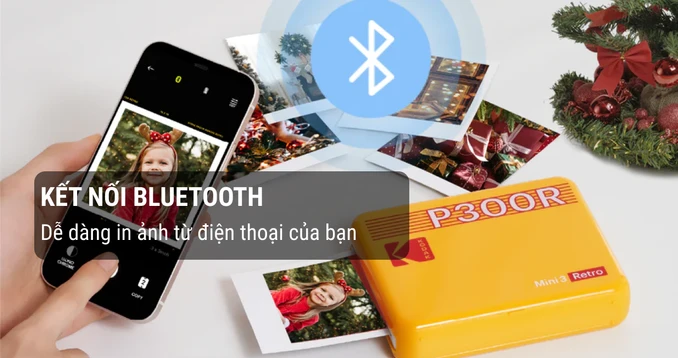 Máy in ảnh Kodak Mini 3 P300R - Bundle 60 tấm ảnh