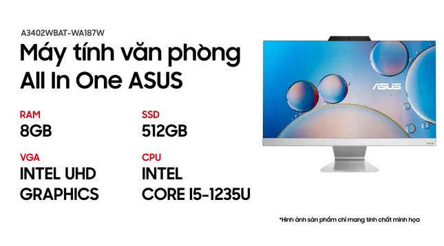 Máy tính All In One văn phòng ASUS A3402WBAT-WA187W