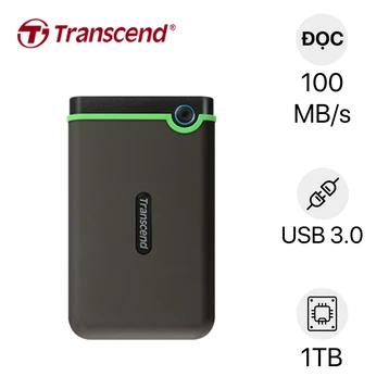 Ổ cứng di động HDD Transcend StoreJet Slim 25M3S TS1TSJ25M3S 1TB - 1
