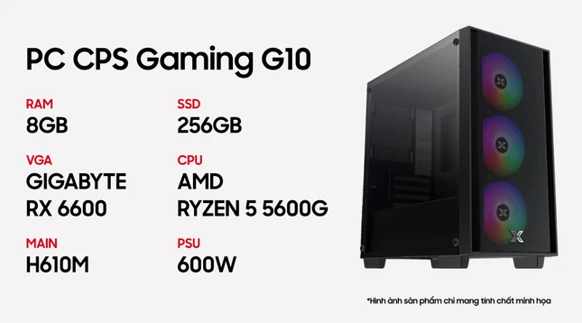PC CPS Gaming G10 R5 5600G / 8GB - 256GB / RX 6600