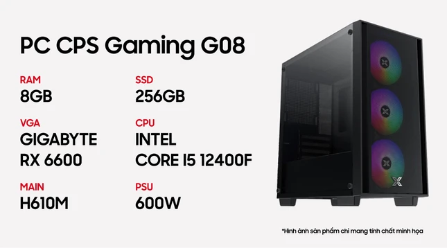 PC CPS Gaming G08 i5 12400F / 8GB - 256GB / RX 6600