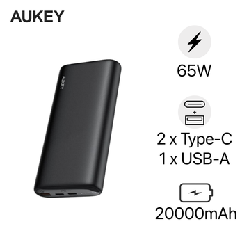 Pin dự phòng Aukey 2C1A 20000mAh 65W PD 3.0 (PB-Y37) | Giá rẻ
