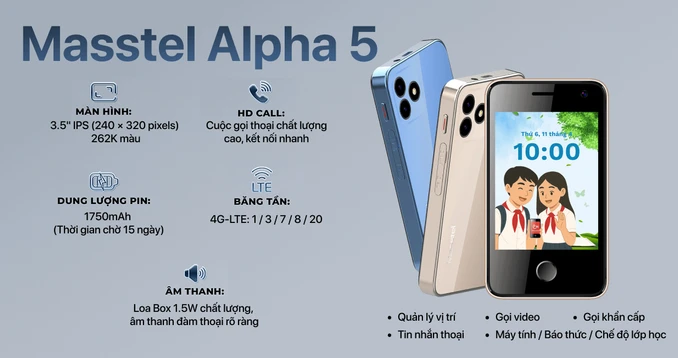 Điện thoại trẻ em Masstel Alfa 5