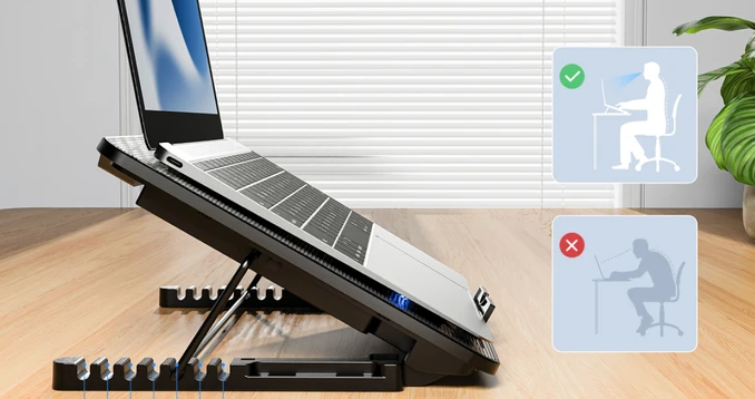 Giá đỡ Laptop/Macbook Rapoo kèm 8 quạt tản nhiệt CF300 - 9