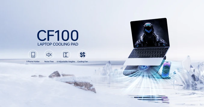 Giá đỡ Laptop/Macbook Rapoo kèm 1 quạt tản nhiệt CF100 - 7