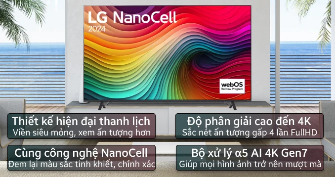 Smart Tivi LG NanoCell 4K 50 inch 2024 (50NANO81TSA)