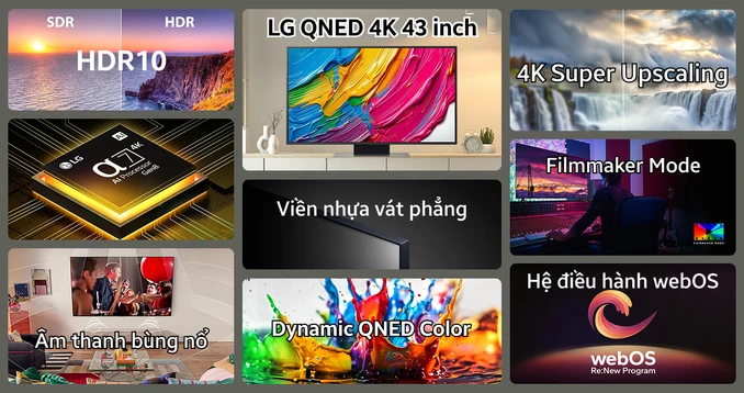 Smart Tivi LG QNED 4K 43 inch 2025 (43QNED81ASA)