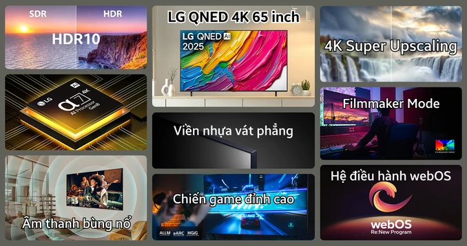 Smart Tivi LG QNED 4K 65 inch 2025 (65QNED80ASA)