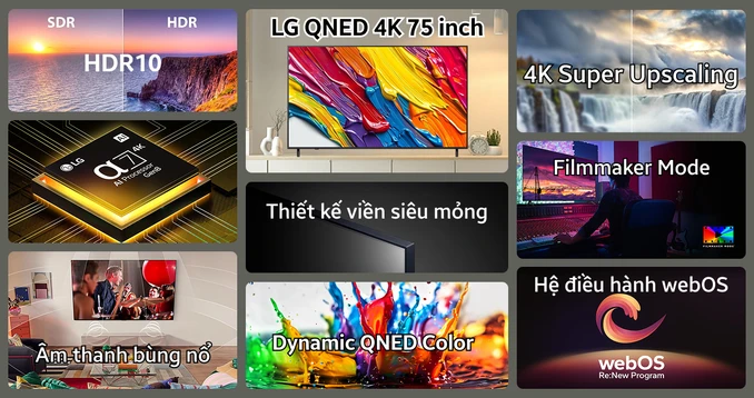 Smart Tivi LG QNED 4K 75 inch 2025 (75QNED82ASA)