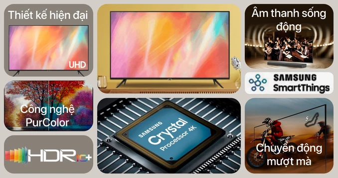 Smart Tivi Samsung Crystal UHD 4K 75 inch UA75AU7700KXX