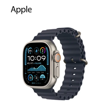 Ốp viền + Dây đeo Apple Watch Ocean Band 49 Mm M/L Navy - Natural Titanium Case Finish - MXTH3FE/A