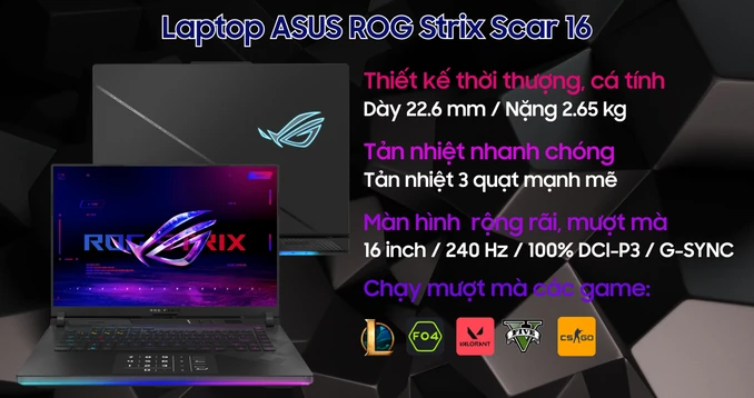 Laptop ASUS ROG Strix Scar 16 G634JYR-RA132W