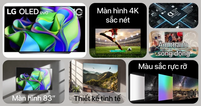 Smart Tivi OLED LG 4K 83 inch 83C3PSA