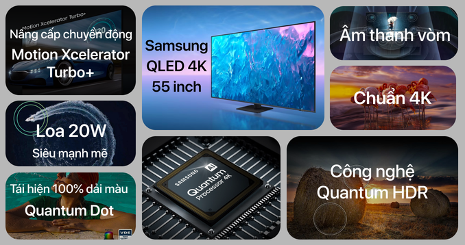 Smart Tivi Samsung QLED 4K 55 inch QA55Q70C