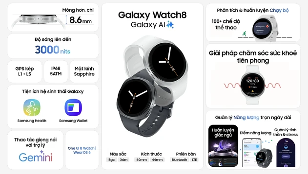 Đồng hồ thông minh Samsung Galaxy Watch8 44mm