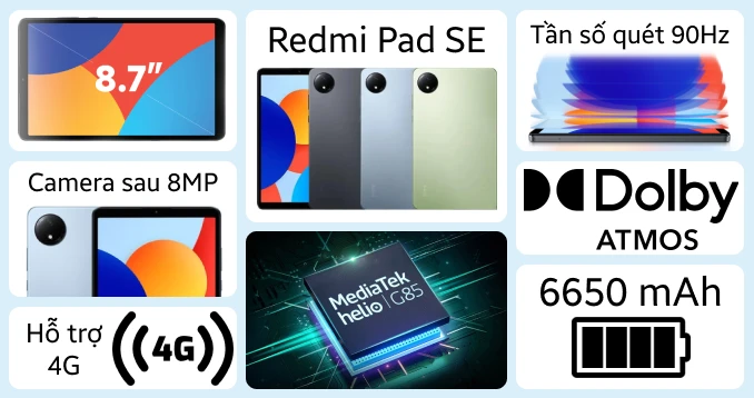 Xiaomi Redmi Pad SE 4G 8.7 inch 2024 (6GB 128GB)