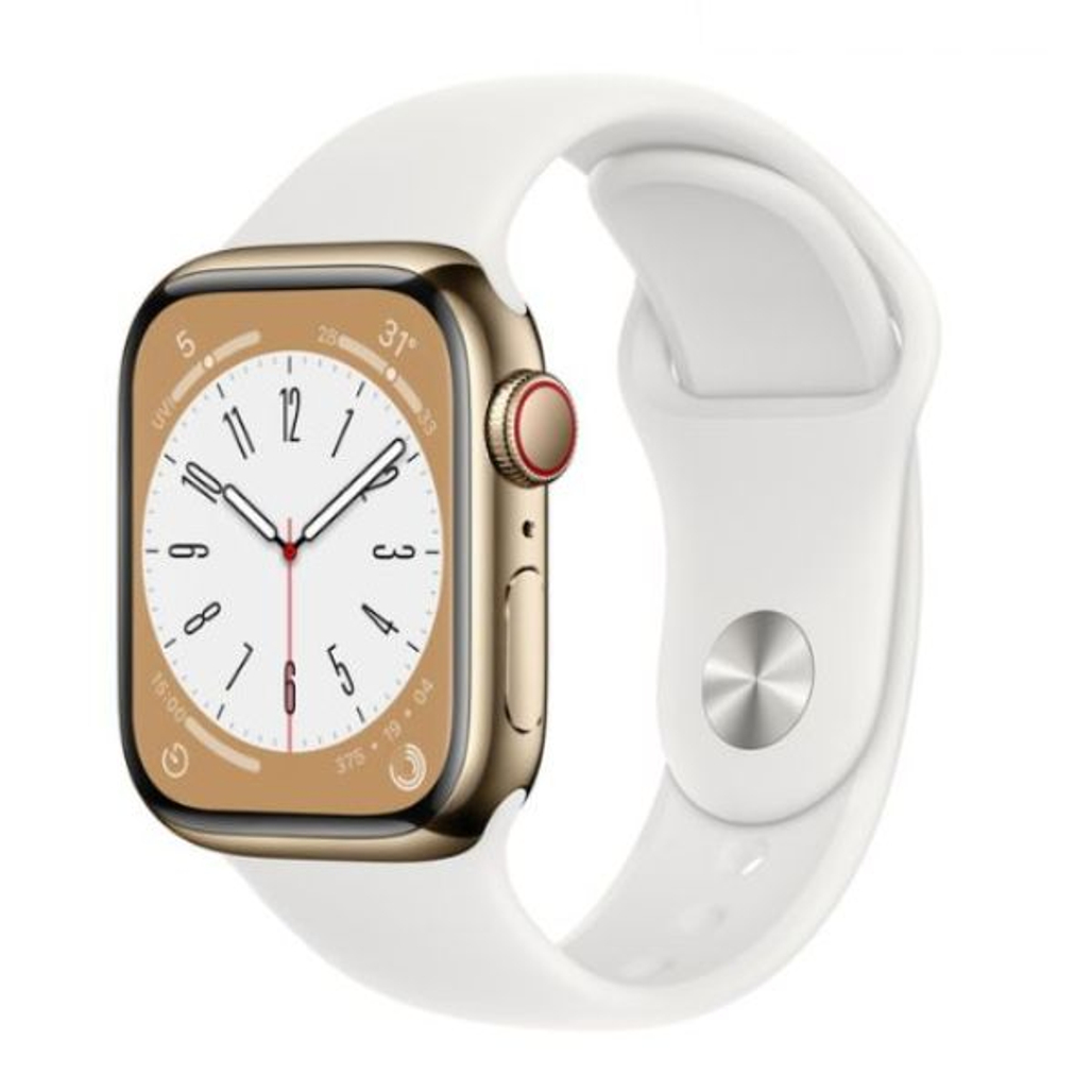 Apple Watch Series 8 45mm 4G viền thép dây cao su - Cũ Trầy Xước