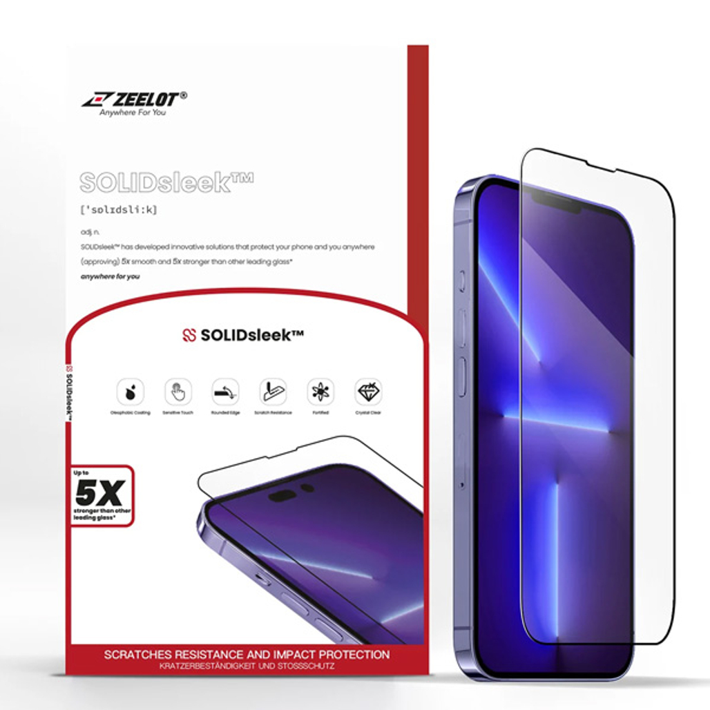 Dán kính cường lực màn hình iPhone 14 Pro Max Zeelot Solidsleek