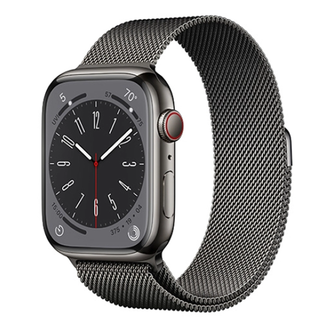 Apple Watch Series 8 45mm 4G - Viền Thép Dây Thép - Đổi Bảo Hành-Đen