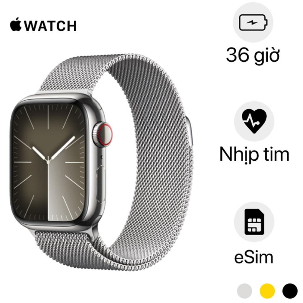 Apple Watch Series 9 41mm (4G) viền thép dây thép - Cũ Đẹp
