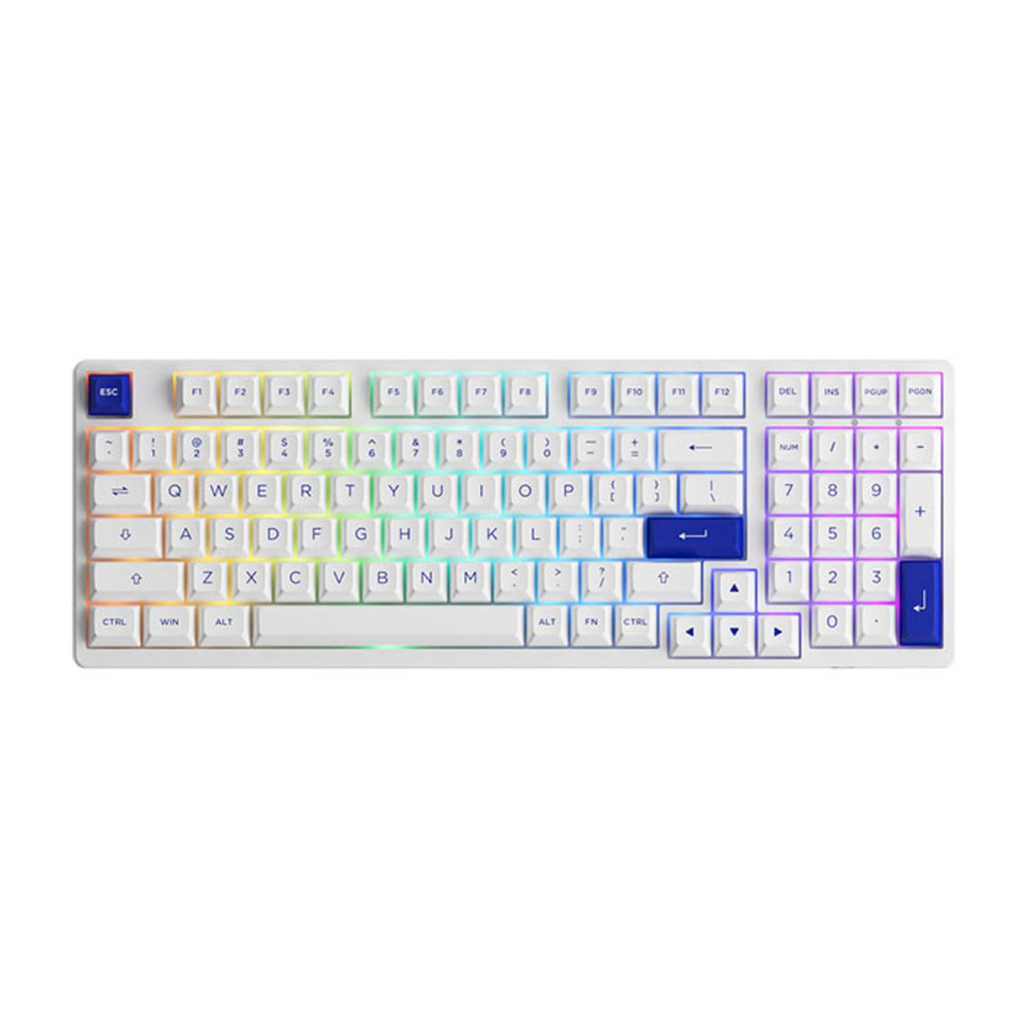 Bàn phím cơ không dây Akko 3098B Multi-mode Blue on White