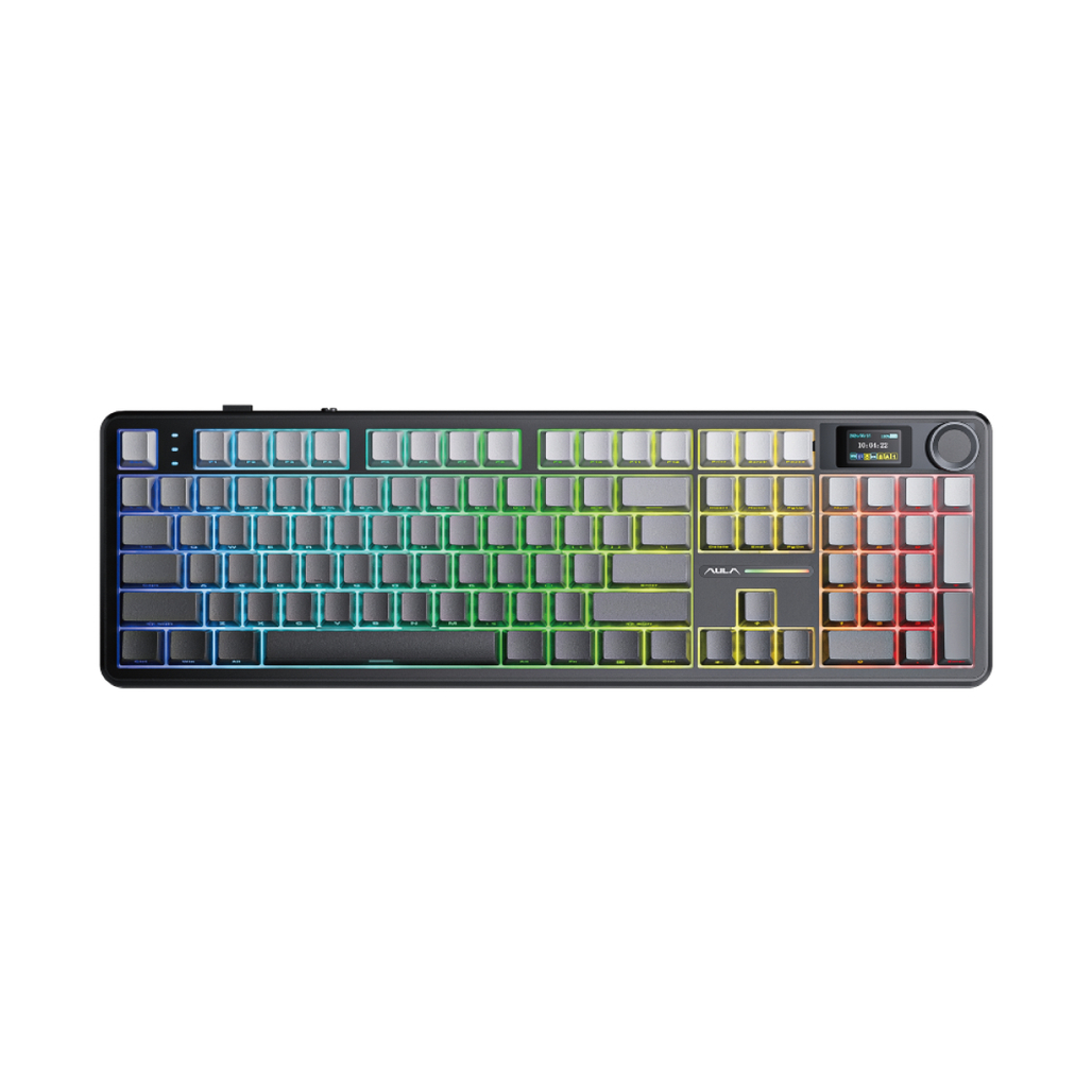 Bàn phím cơ không dây Aula F108 Pro đen hồng