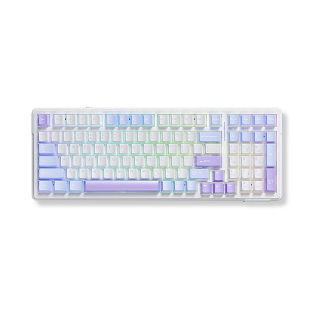 Bàn phím cơ không dây Aula F99 trắng tím - Cũ