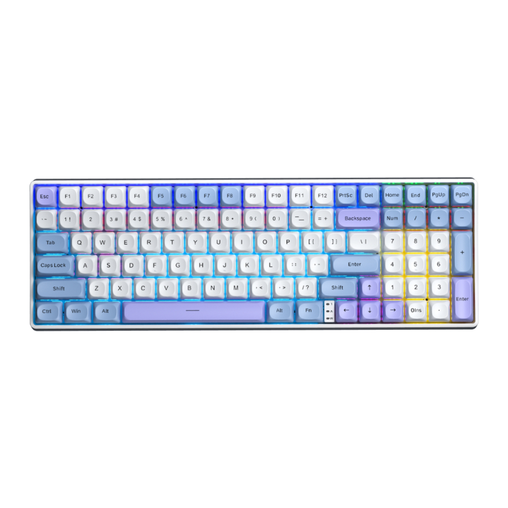 Bàn Phím Cơ Không Dây Aula S100 Pro Xanh Dương Trắng Tím
