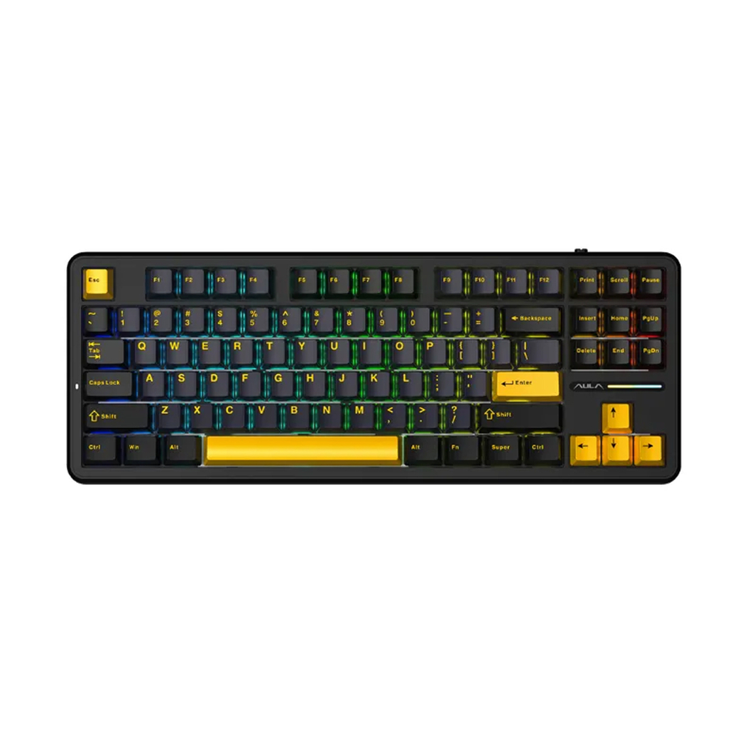 Bàn phím không dây Aula F87 Đen Cam