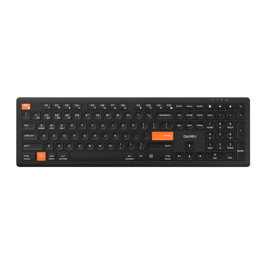 Bàn phím không dây Dareu LK150D Black-Orange