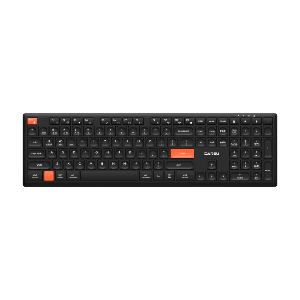 Bàn phím không dây Dareu LK165D Black-Orange