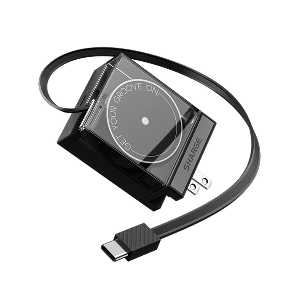 sạc sharge gan 1c pd 2.0 65w tích hợp cáp usb-c rút gọn chân gập us