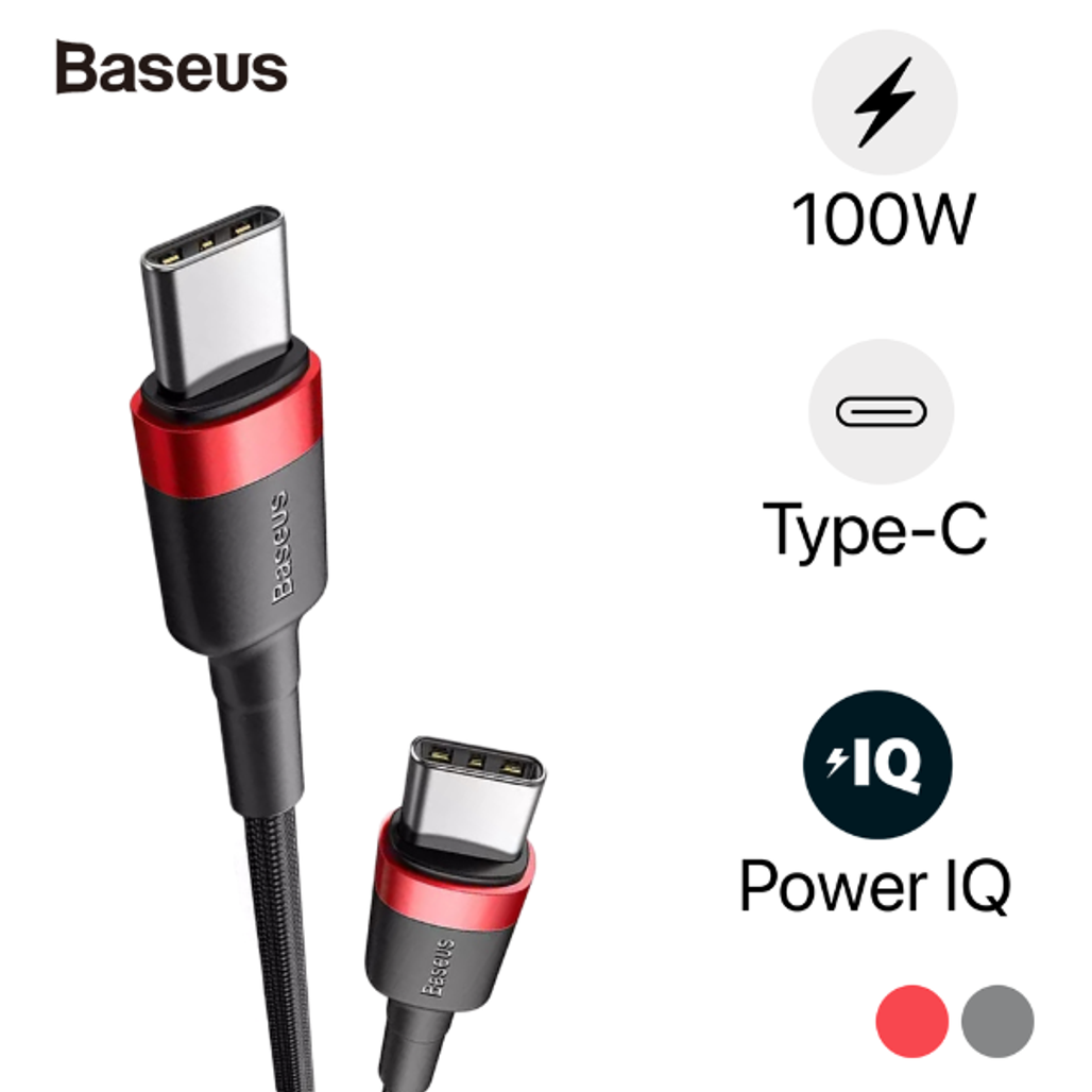 Cáp sạc nhanh Baseus Cafule PD 2.0 100W Type-C to Type-C (20V 5A) 2M - Cũ