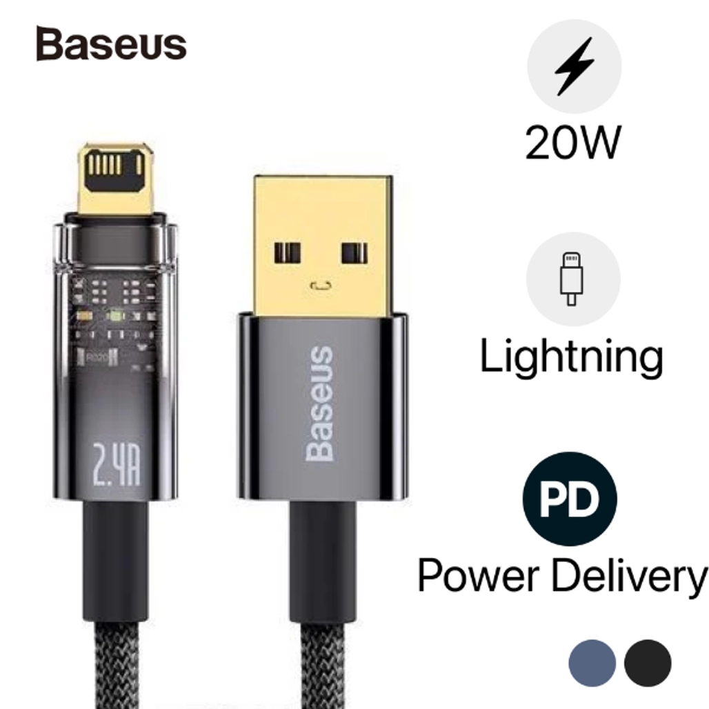 Cáp Sạc Nhanh Tự Ngắt Baseus Explorer Series Usb - A To Ip 2.4A 1M - Cũ